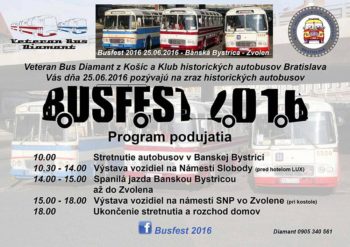 Busfest 2016 historicke autobusy na Namesti SNP vo Zvolene